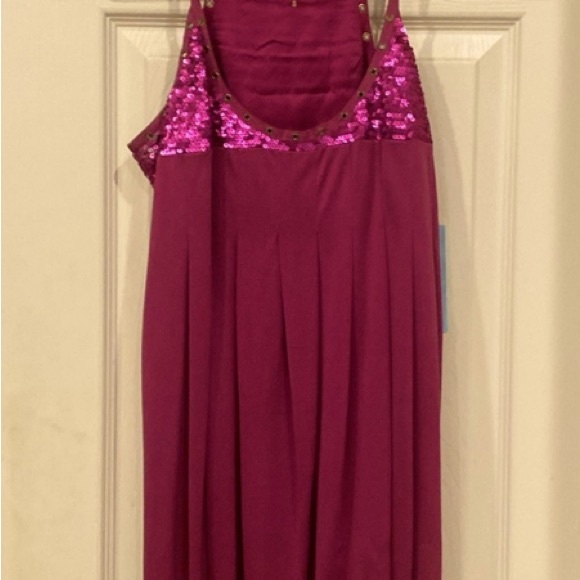 Marciano Tops - Sequin-Embellished Magenta Sleeveless Blouse- Tunic Length